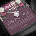 Love Knot Necklace | Mother's 70th Birthday Gift | Gift for Mom on her birthday | Gift For Mom from Daughter & Son | Mom Necklace | Best Mom Gift Message Card