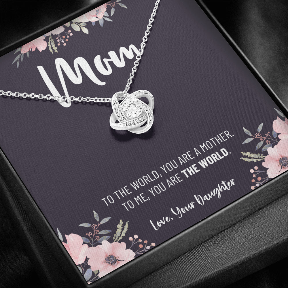 Mom Necklace, Gift from Daughter, Birthday Gift for Mom, Gift for Mother's Day, Love Knot Necklace for Mom, Daughter to Mother Gift