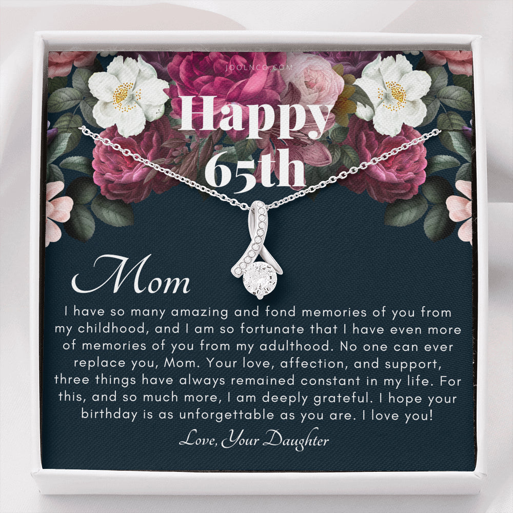 Mother's 65th Birthday Gift | Gift for Mom on her birthday | Gift For Mom from Daughter | Mom Necklace | Best Mom Gift Message Card