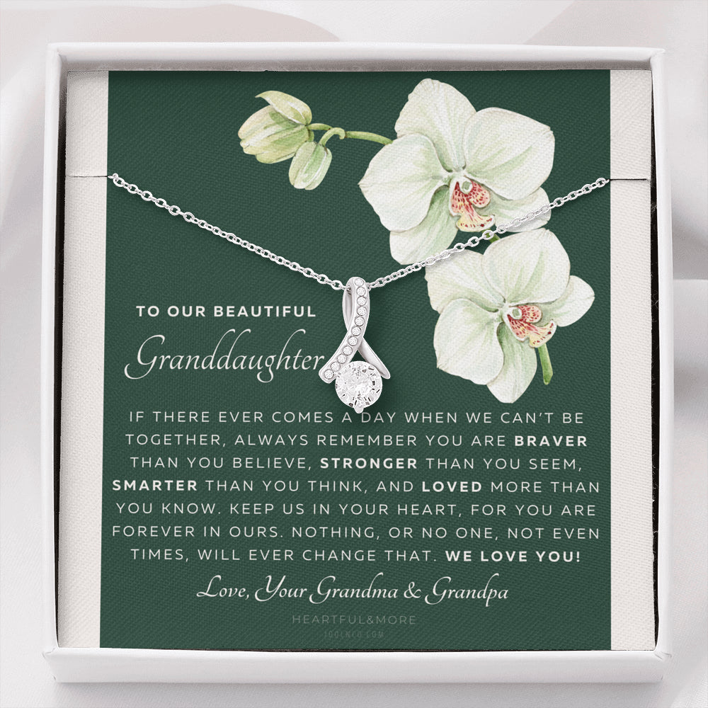 ALLURING BEAUTY Necklace, Gift for Granddaughter from Grandma & Grandpa, To Our Granddaughter, Live Your Dreams, Birthday, Graduation, Christmas
