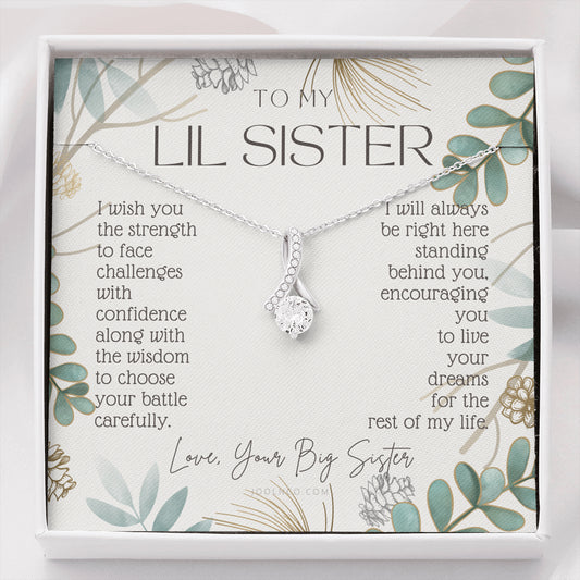 ALLURING BEAUTY Necklace, To My Little Sister, Live Your Dreams, Gift for Little Sister from Big Sister, Sister Birthday, Graduation, Christmas Present