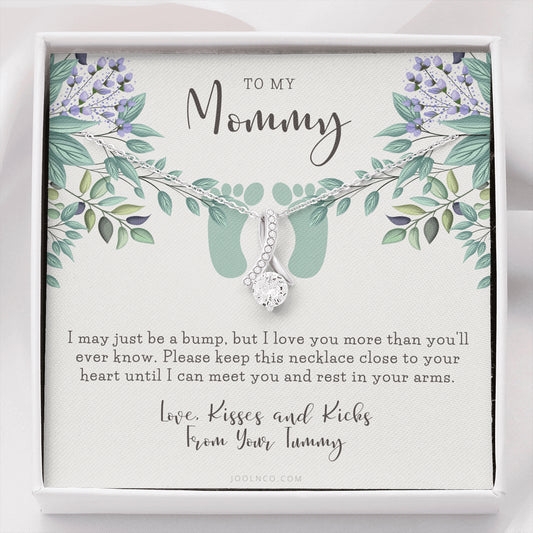 ALLURING BEAUTY Necklace | Mom to be gift | New Mommy Gift Necklace | Pregnant Wife Gift | I May Just Be A Bump But I Love You | To mummy from bump | To Mommy to be