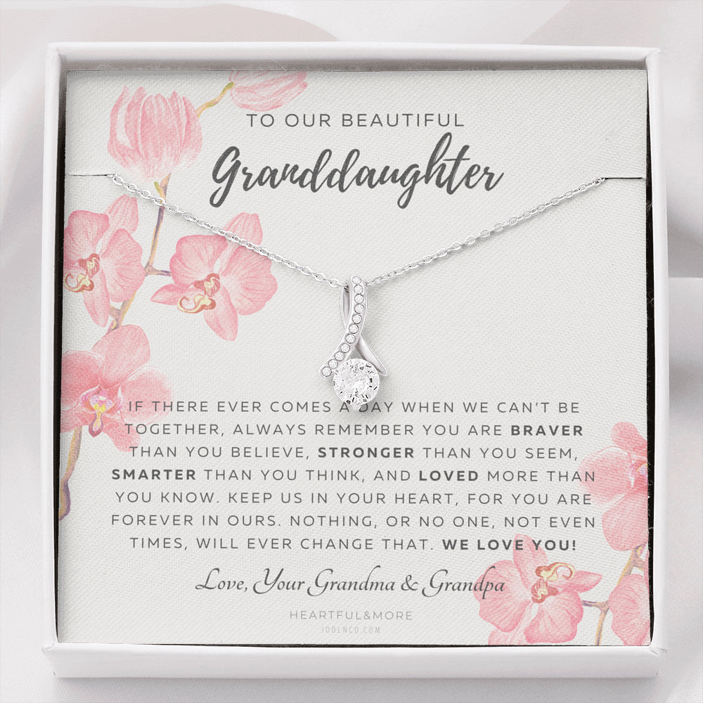 ALLURING BEAUTY Necklace, Gift for Granddaughter from Grandma & Grandpa, To Our Granddaughter, Live Your Dreams, Birthday, Graduation, Christmas