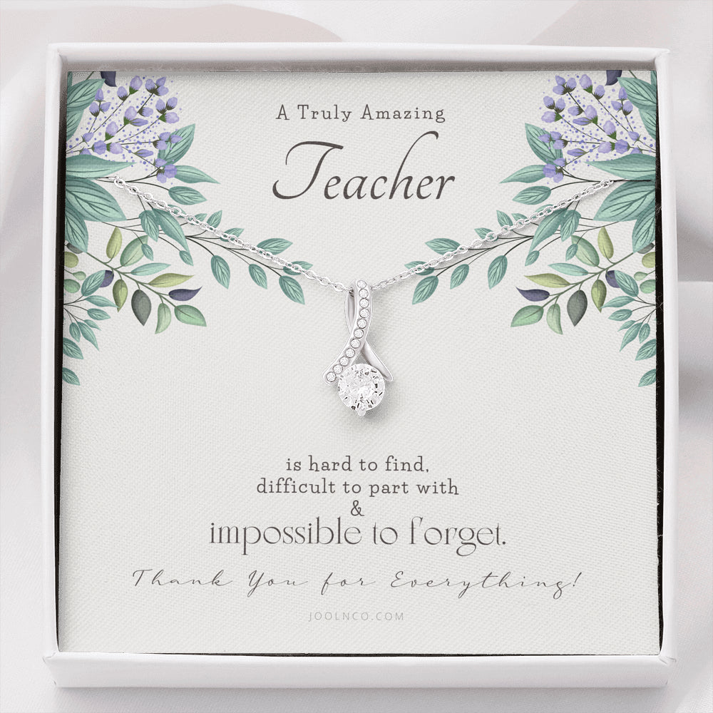 Teacher Gift, Gift for Teacher Necklace, A Truly Amazing Teacher Appreciation Gift, Gorgeous Heart Necklace for Teacher