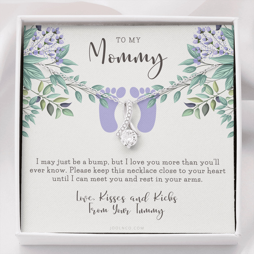 ALLURING BEAUTY Necklace | Mom to be gift | New Mommy Gift Necklace | Pregnant Wife Gift | I May Just Be A Bump But I Love You | To mummy from bump | To Mommy to be