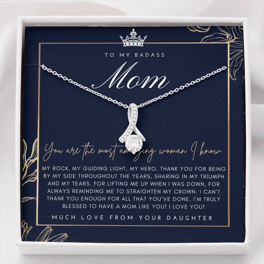 ALLURING BEAUTY necklace | Badass Mom Gift | To My Badass Mom Necklace | Mother’s Day Gift | Daughter to Mom Gift | Gift from Daughter to Mom on Wedding Day | Mom gift
