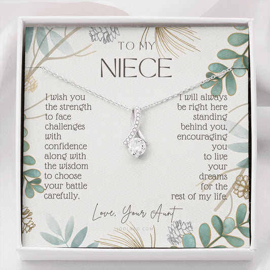ALLURING BEAUTY Necklace, To My Niece, Live Your Dreams, Gift for Niece from Aunt, Niece Birthday, Graduation, Christmas Present