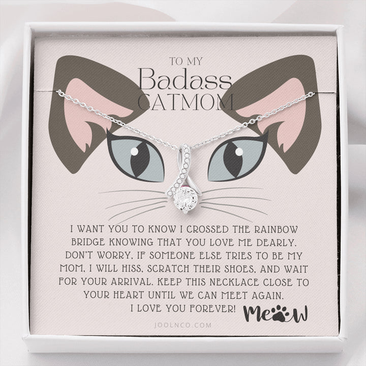 ALLURING BEAUTY Necklace, To My Badass Cat Mom, Until We Can Meet Again Necklace, Loss of Cat memorial necklace, Cat loss gifts, Rainbow Bridge Cat, Pet sympathy gift