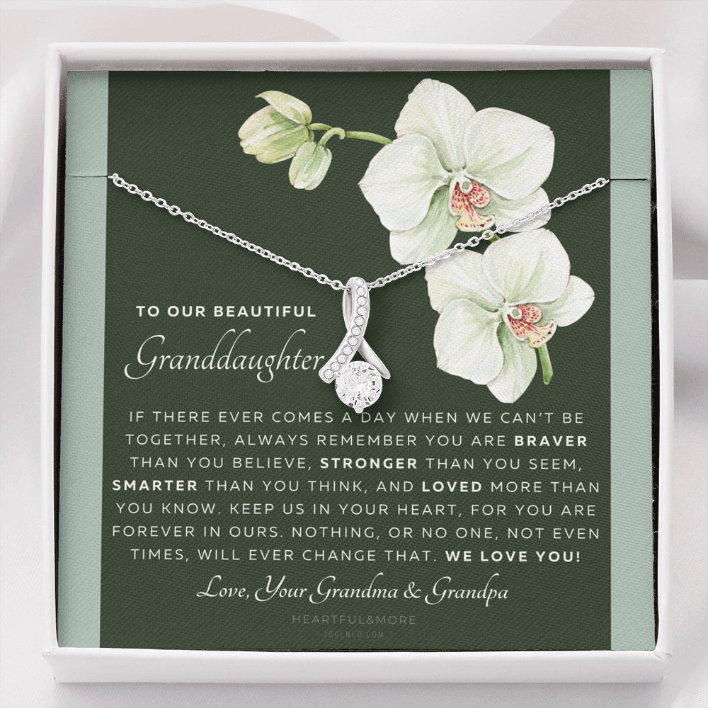 ALLURING BEAUTY Necklace, Gift for Granddaughter from Grandma & Grandpa, To Our Granddaughter, Live Your Dreams, Birthday, Graduation, Christmas