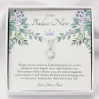 ALLURING BEAUTY Necklace, To My Badass Niece, Straighten Your Crown Necklace, Aunt Niece Necklace, Niece Birthday Gift, Niece Graduation Gift