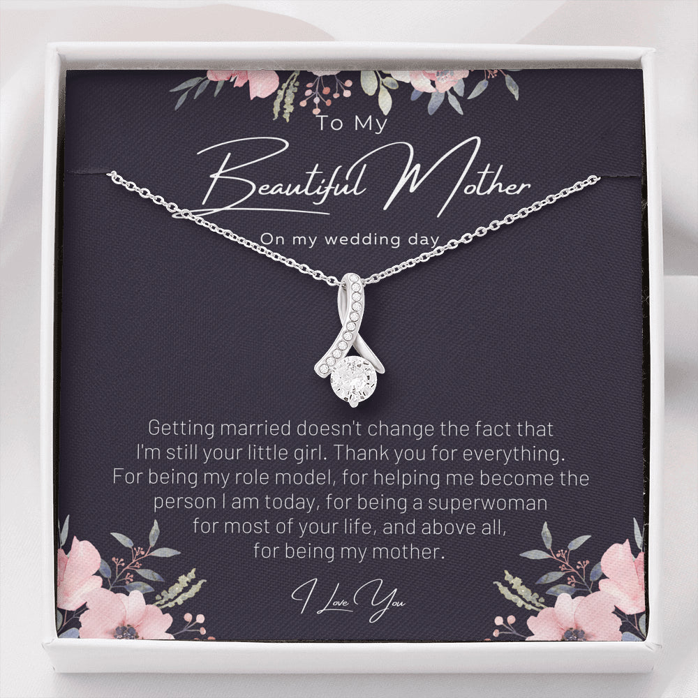 Gift for Mom on Wedding Day, Gift for Mom on Wedding Day, Mother of the Bride Necklace, Bride to Mom Gift, Wedding Gift for Mom