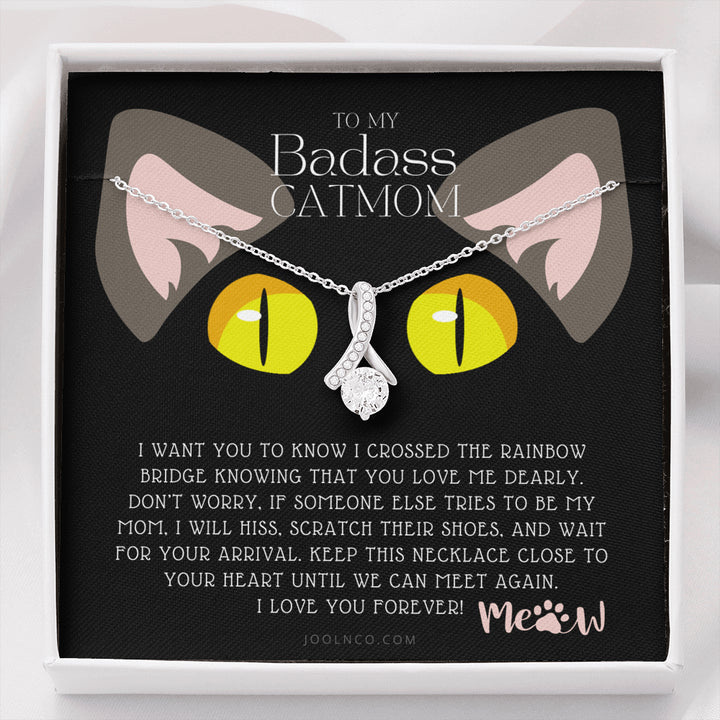 ALLURING BEAUTY Necklace, To My Badass Cat Mom, Until We Can Meet Again Necklace, Loss of Cat memorial necklace, Cat loss gifts, Rainbow Bridge Cat, Pet sympathy gift
