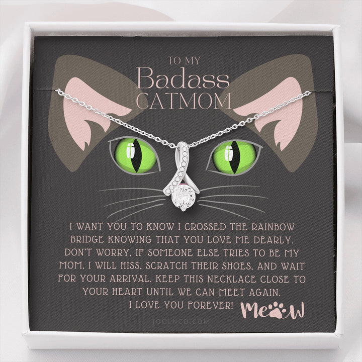 ALLURING BEAUTY Necklace, To My Badass Cat Mom, Until We Can Meet Again Necklace, Loss of Cat memorial necklace, Cat loss gifts, Rainbow Bridge Cat, Pet sympathy gift
