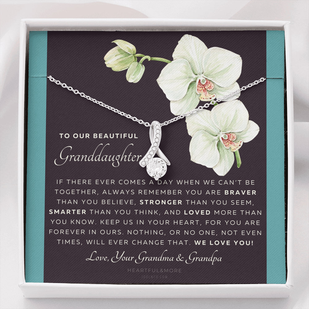 ALLURING BEAUTY Necklace, Gift for Granddaughter from Grandma & Grandpa, To Our Granddaughter, Live Your Dreams, Birthday, Graduation, Christmas