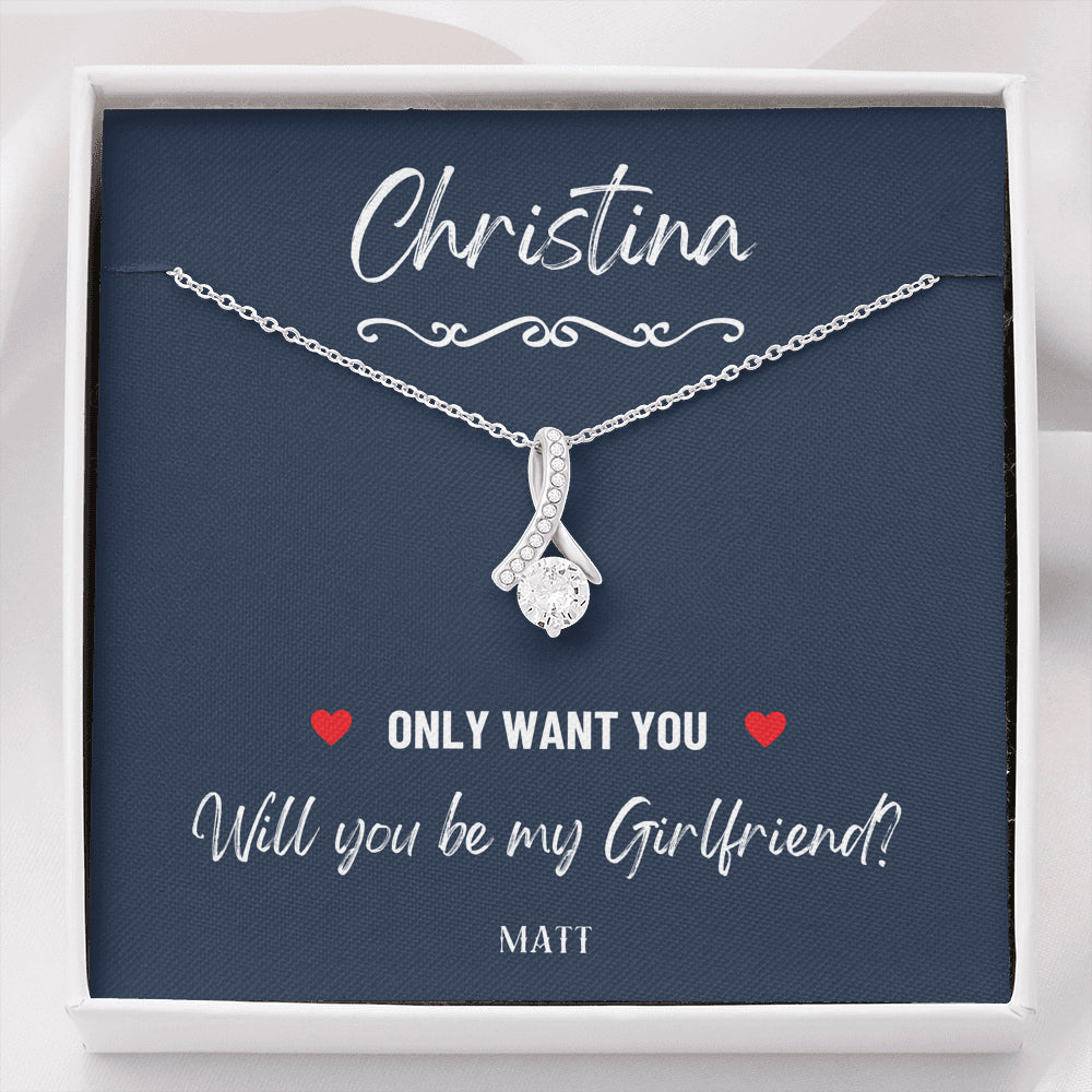 Girlfriend Proposal Ideas, Will You Be My Girlfriend Gift, Asking Out Girlfriend, Will You Be My Girlfriend Proposal Necklace