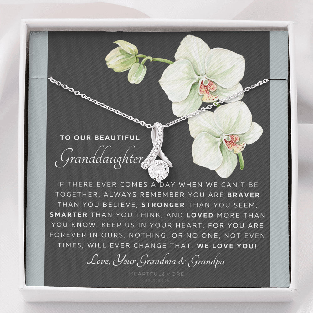 ALLURING BEAUTY Necklace, Gift for Granddaughter from Grandma & Grandpa, To Our Granddaughter, Live Your Dreams, Birthday, Graduation, Christmas