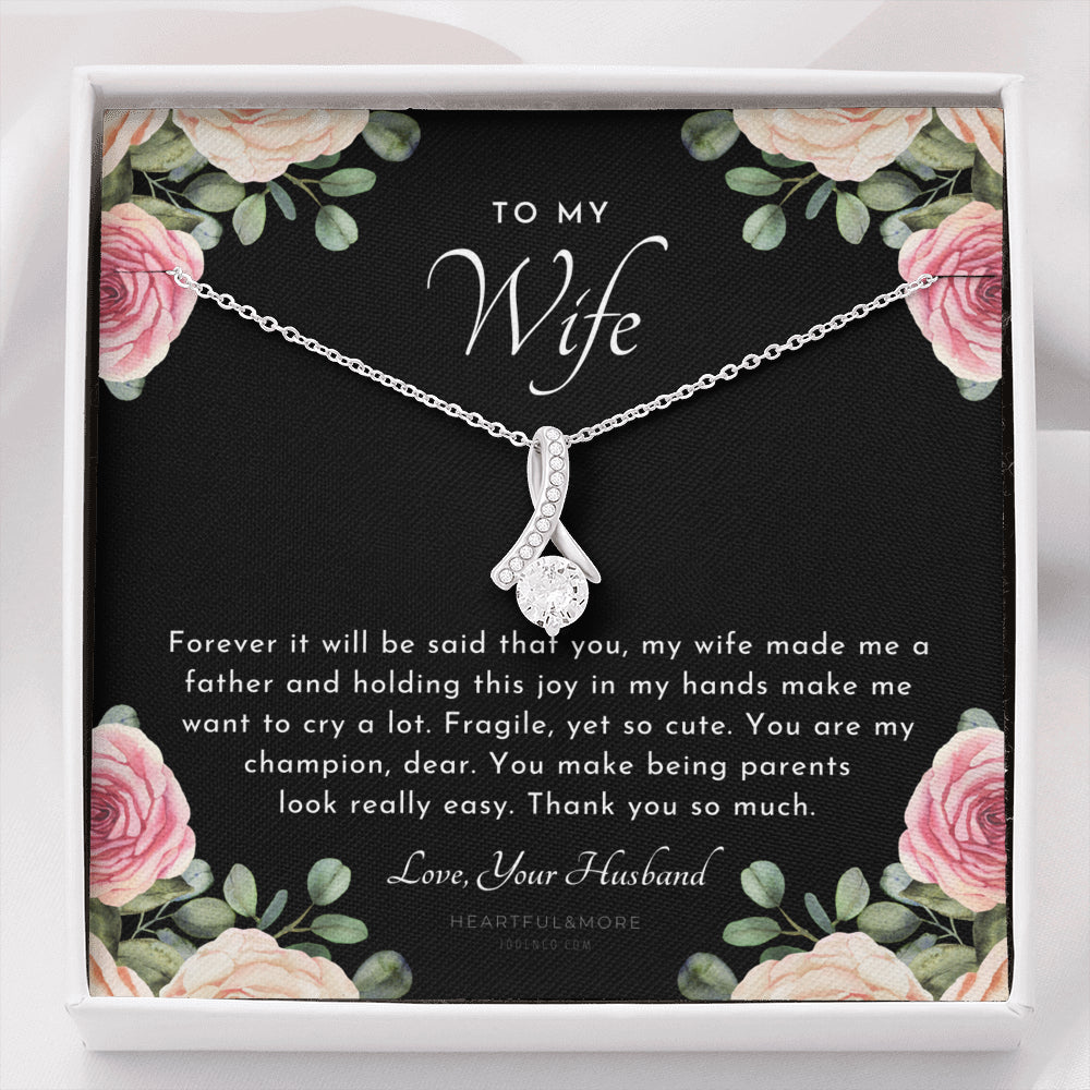 ALLURING BEAUTY Necklace, Postpartum Gift for Wife, Gift for Wife Post Pregnancy, Becoming A Mother Gift, Gift For Wife Birth, Wife After Pregnancy Necklace, Wife Becoming A Mom