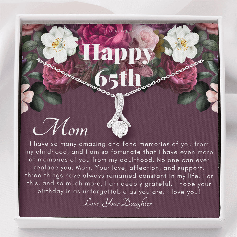 Mother's 65th Birthday Gift | Gift for Mom on her birthday | Gift For Mom from Daughter | Mom Necklace | Best Mom Gift Message Card