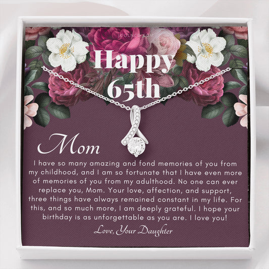 Mother's 65th Birthday Gift | Gift for Mom on her birthday | Gift For Mom from Daughter | Mom Necklace | Best Mom Gift Message Card