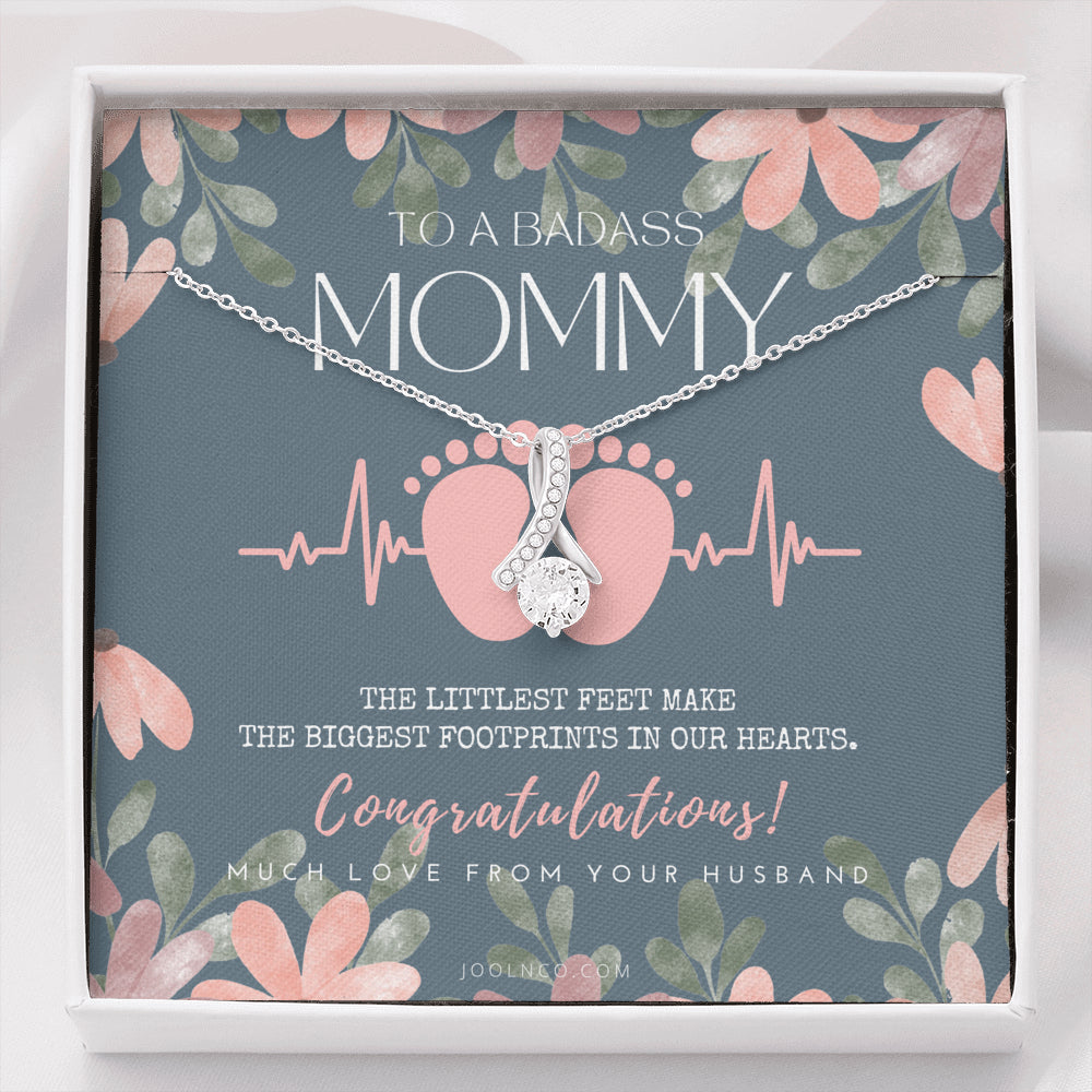 Gift for Pregnant Wife | Mom to be gift | New Mommy Necklace | To Mommy to be | New Mom Jewelry | Badass New Mommy | ALLURING BEAUTY | Badass Wife Gift