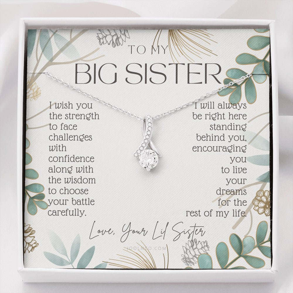 ALLURING BEAUTY Necklace, To My Sister, Live Your Dreams, Gift for Big Sister from Little Sister, Sister Birthday, Graduation, Christmas Present