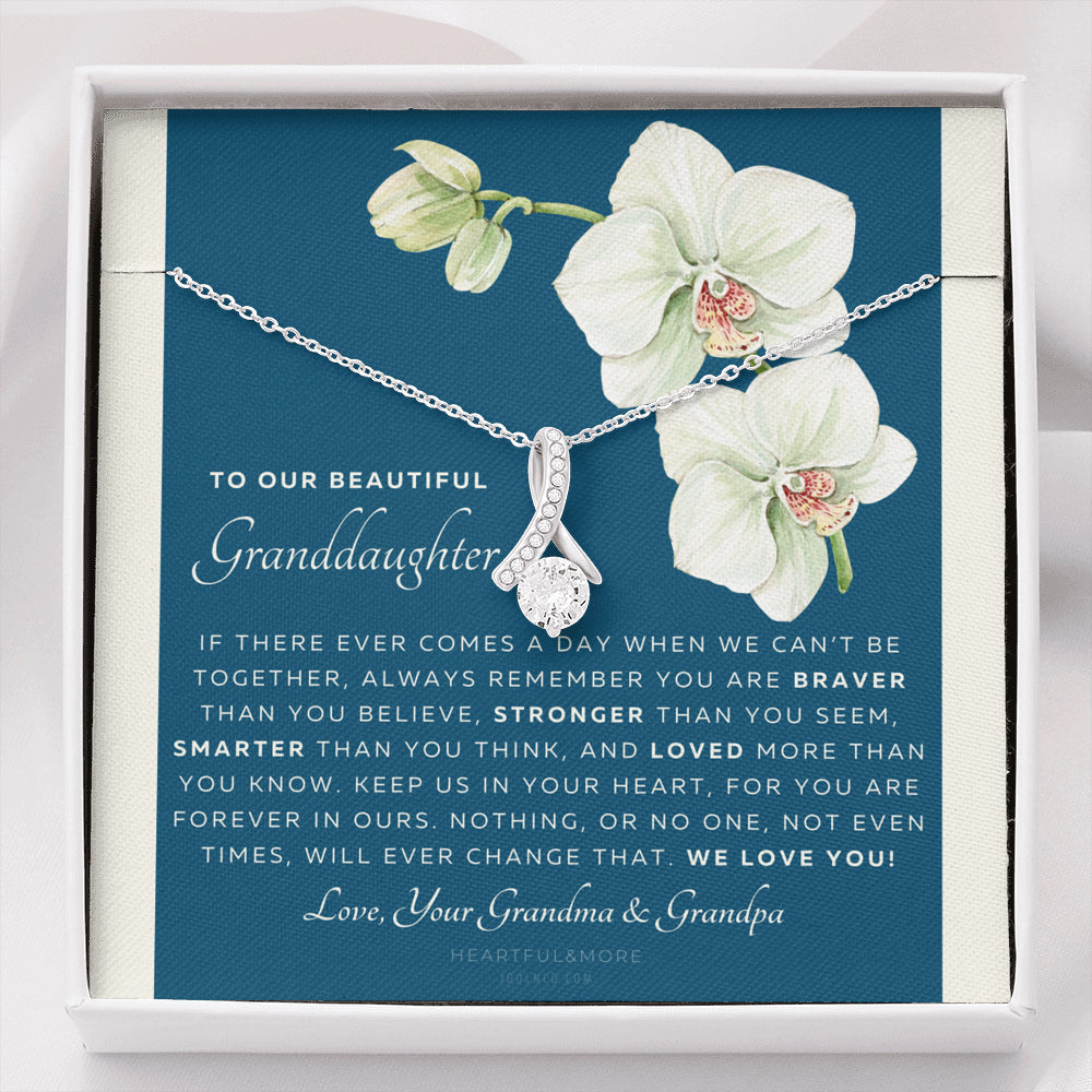 ALLURING BEAUTY Necklace, Gift for Granddaughter from Grandma & Grandpa, To Our Granddaughter, Live Your Dreams, Birthday, Graduation, Christmas