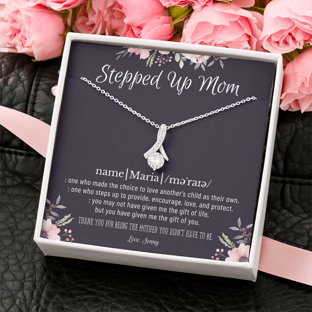 Stepmom Necklace, Stepmom Birthday Gift Idea, Meaningful Stepmom Gift, Thank You Stepmom, Unbiological Mom Gift, Bonus Mom Necklace