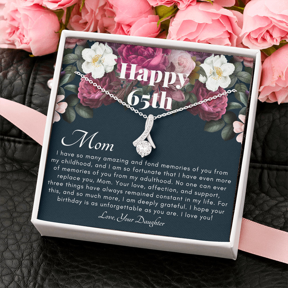 Mother's 65th Birthday Gift | Gift for Mom on her birthday | Gift For Mom from Daughter | Mom Necklace | Best Mom Gift Message Card