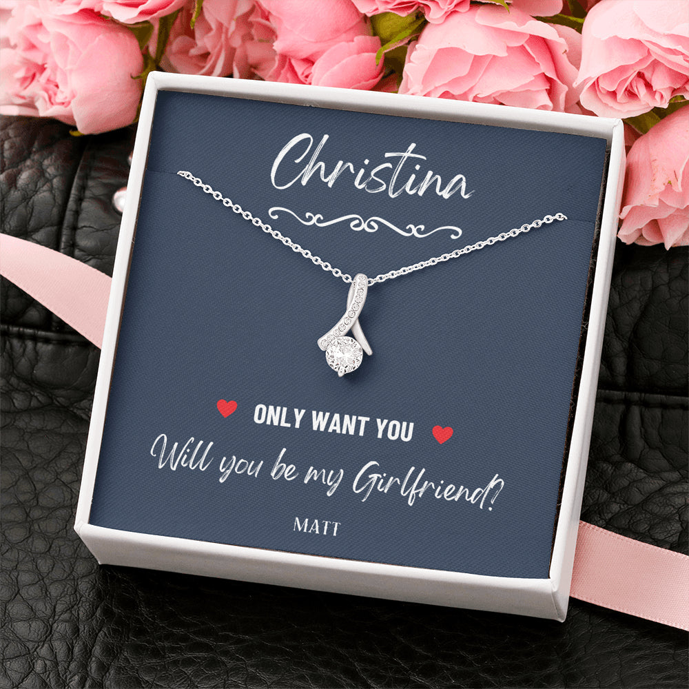 Girlfriend Proposal Ideas, Will You Be My Girlfriend Gift, Asking Out Girlfriend, Will You Be My Girlfriend Proposal Necklace