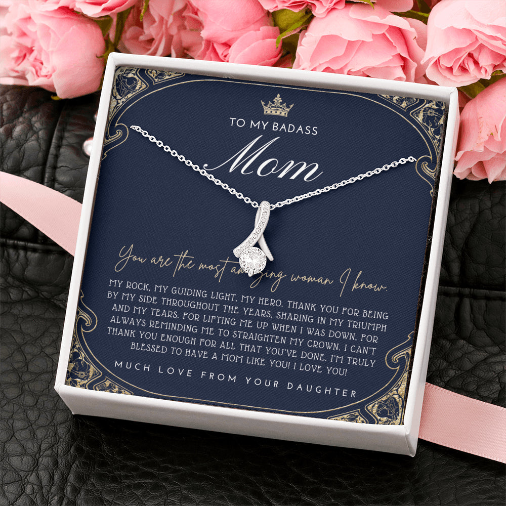 ALLURING BEAUTY necklace | Badass Mom Gift | To My Badass Mom Necklace | Mother’s Day Gift | Daughter to Mom Gift | Gift from Daughter to Mom on Wedding Day | Mom gift