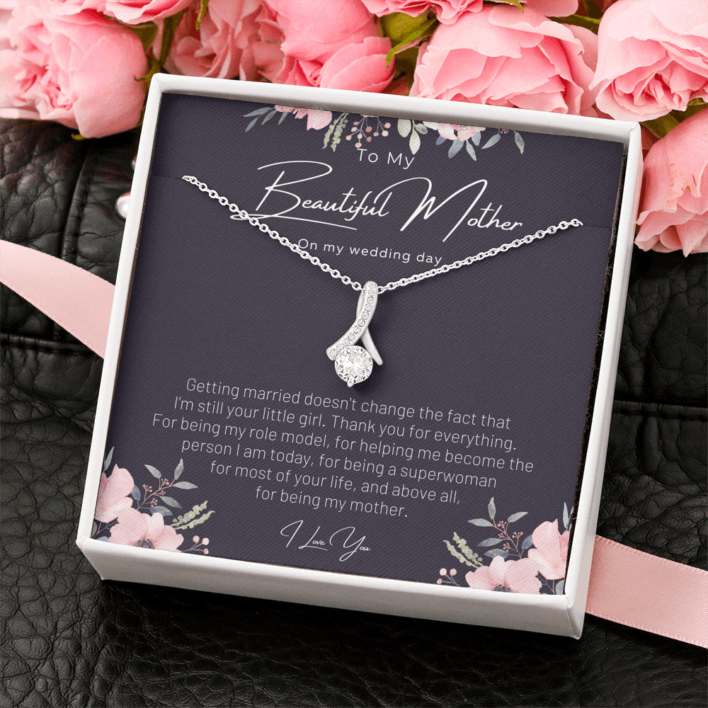 Gift for Mom on Wedding Day, Gift for Mom on Wedding Day, Mother of the Bride Necklace, Bride to Mom Gift, Wedding Gift for Mom