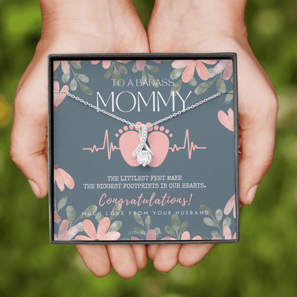 Gift for Pregnant Wife | Mom to be gift | New Mommy Necklace | To Mommy to be | New Mom Jewelry | Badass New Mommy | ALLURING BEAUTY | Badass Wife Gift