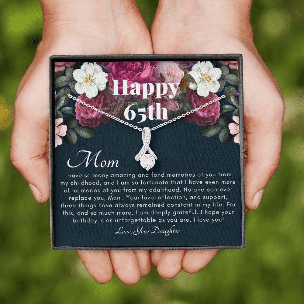 Mother's 65th Birthday Gift | Gift for Mom on her birthday | Gift For Mom from Daughter | Mom Necklace | Best Mom Gift Message Card