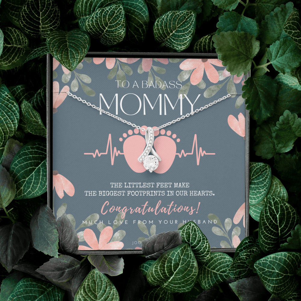 Gift for Pregnant Wife | Mom to be gift | New Mommy Necklace | To Mommy to be | New Mom Jewelry | Badass New Mommy | ALLURING BEAUTY | Badass Wife Gift