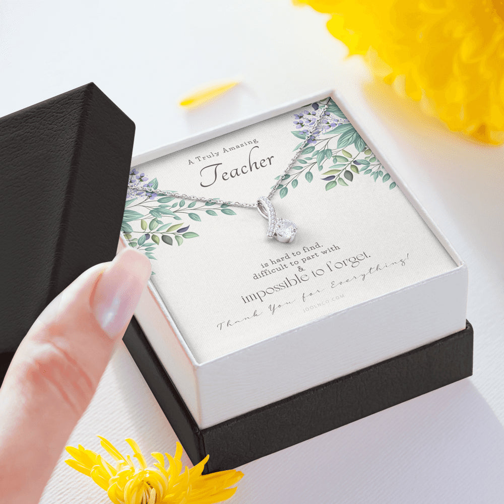 Teacher Gift, Gift for Teacher Necklace, A Truly Amazing Teacher Appreciation Gift, Gorgeous Heart Necklace for Teacher