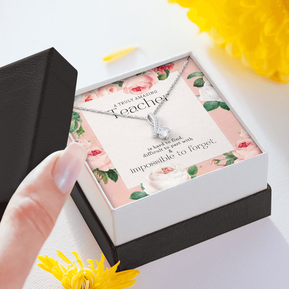 Teacher Gift, Gift for Teacher Necklace, A Truly Amazing Teacher Appreciation Gift