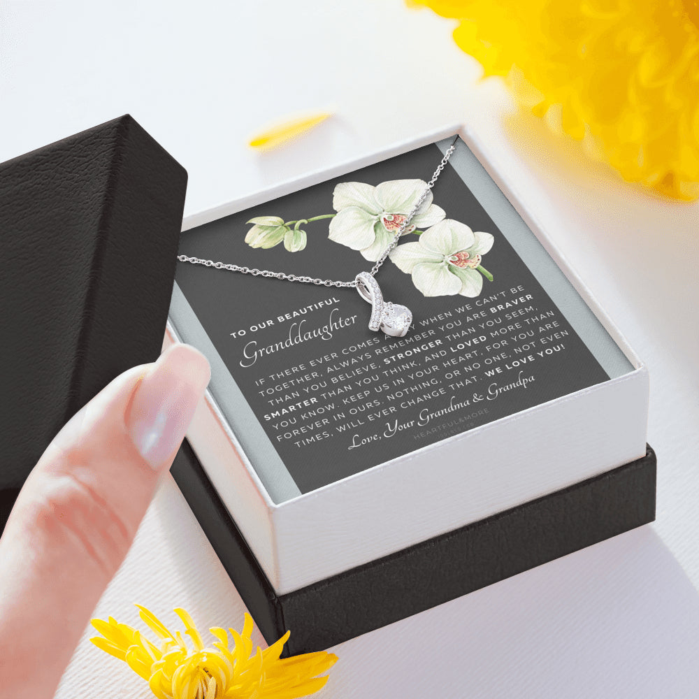 ALLURING BEAUTY Necklace, Gift for Granddaughter from Grandma & Grandpa, To Our Granddaughter, Live Your Dreams, Birthday, Graduation, Christmas