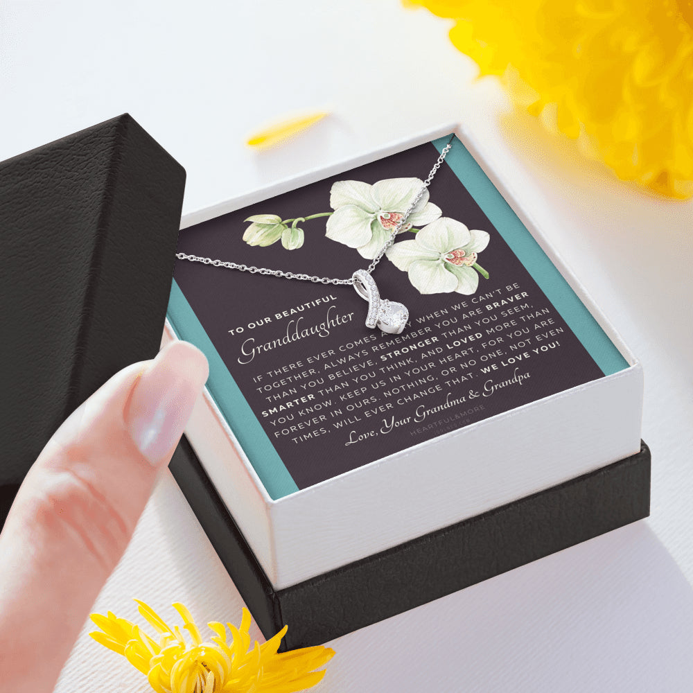 ALLURING BEAUTY Necklace, Gift for Granddaughter from Grandma & Grandpa, To Our Granddaughter, Live Your Dreams, Birthday, Graduation, Christmas