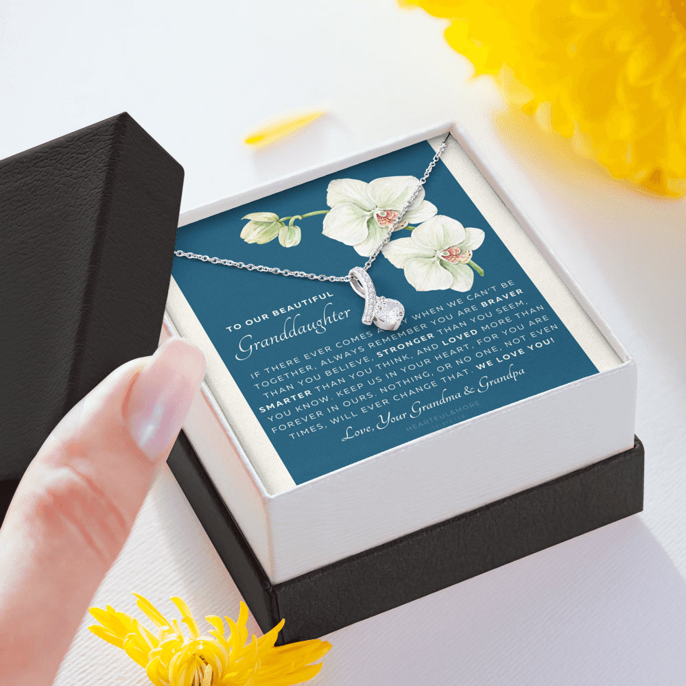 ALLURING BEAUTY Necklace, Gift for Granddaughter from Grandma & Grandpa, To Our Granddaughter, Live Your Dreams, Birthday, Graduation, Christmas