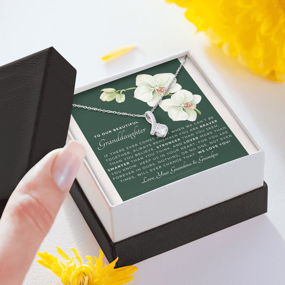 ALLURING BEAUTY Necklace, Gift for Granddaughter from Grandma & Grandpa, To Our Granddaughter, Live Your Dreams, Birthday, Graduation, Christmas