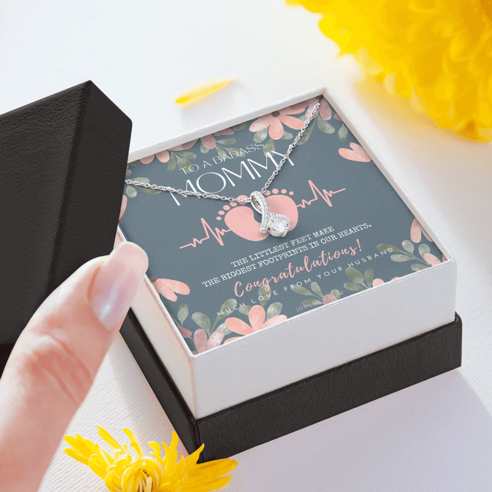 Gift for Pregnant Wife | Mom to be gift | New Mommy Necklace | To Mommy to be | New Mom Jewelry | Badass New Mommy | ALLURING BEAUTY | Badass Wife Gift