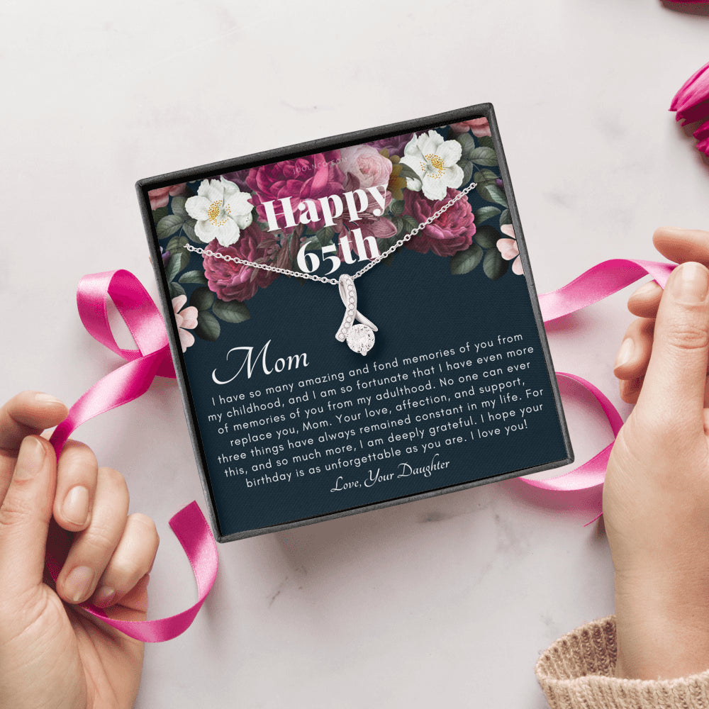Mother's 65th Birthday Gift | Gift for Mom on her birthday | Gift For Mom from Daughter | Mom Necklace | Best Mom Gift Message Card