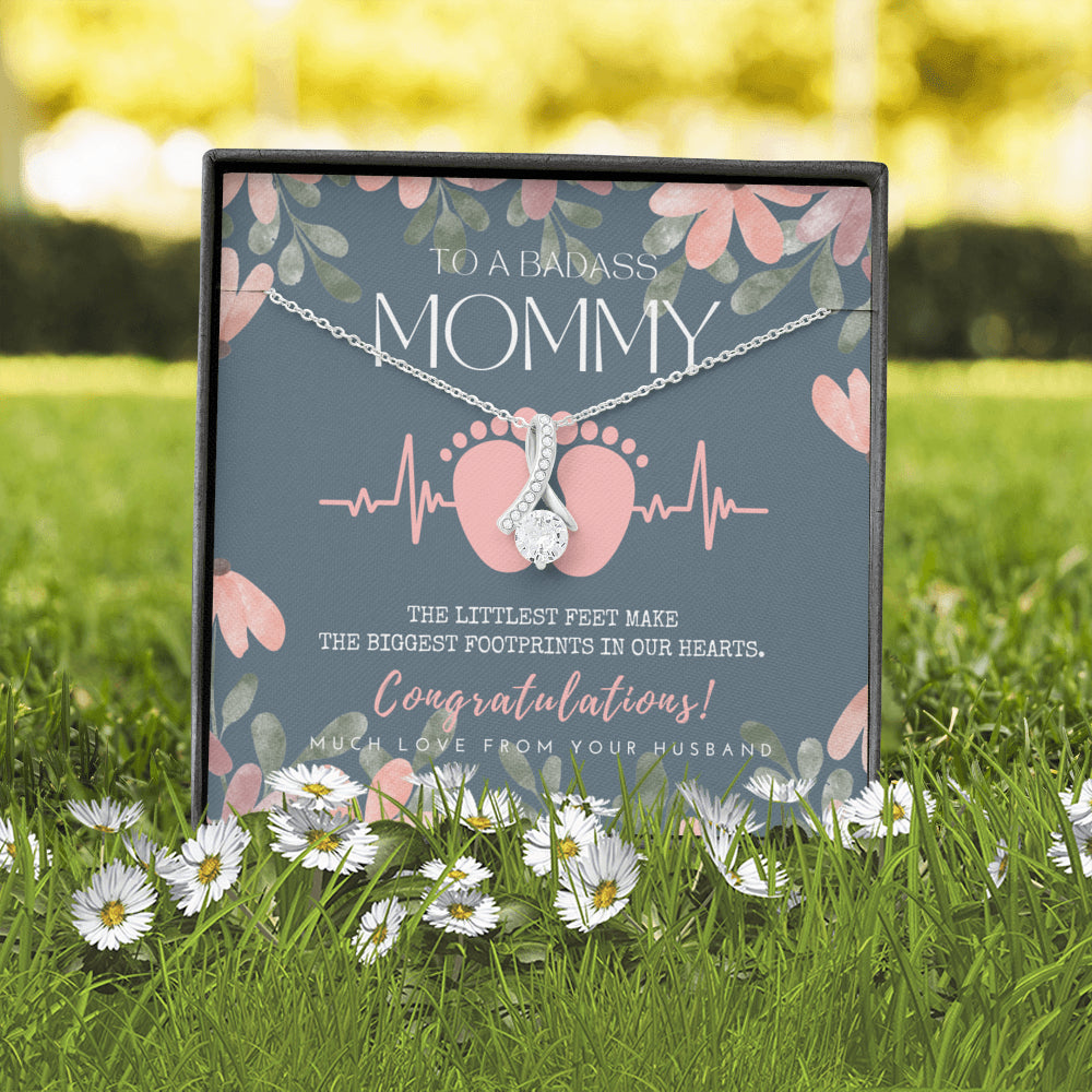 Gift for Pregnant Wife | Mom to be gift | New Mommy Necklace | To Mommy to be | New Mom Jewelry | Badass New Mommy | ALLURING BEAUTY | Badass Wife Gift