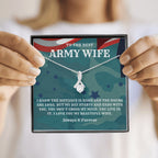 Army Wife Gift, Military Gift Wife, To The Best Army Wife In The World, Army Jewelry, Deployment Necklace, Deployment Gift, Gift for Army Wife