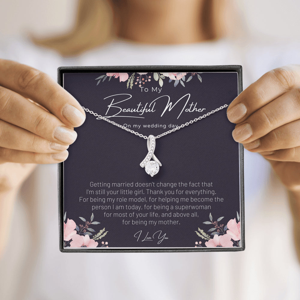 Gift for Mom on Wedding Day, Gift for Mom on Wedding Day, Mother of the Bride Necklace, Bride to Mom Gift, Wedding Gift for Mom