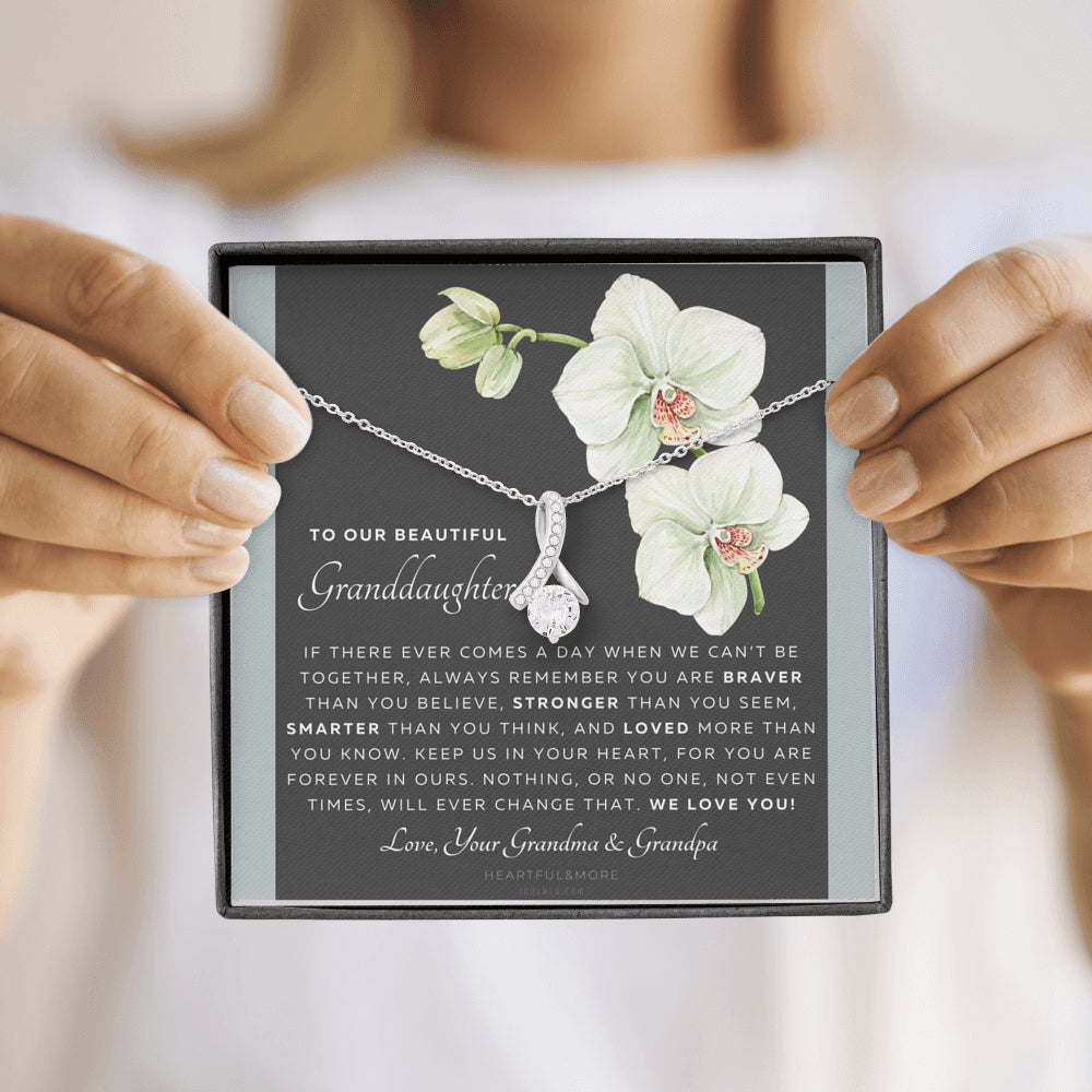 ALLURING BEAUTY Necklace, Gift for Granddaughter from Grandma & Grandpa, To Our Granddaughter, Live Your Dreams, Birthday, Graduation, Christmas