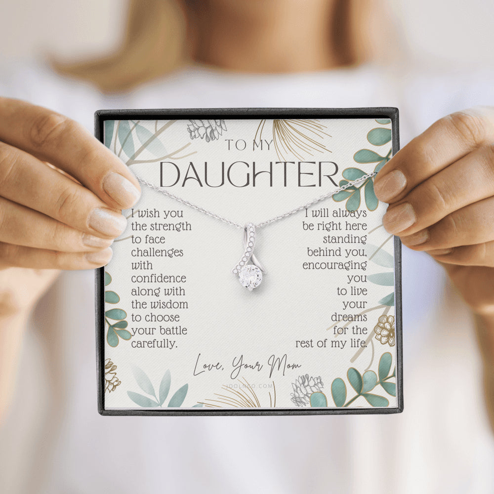 ALLURING BEAUTY Necklace, To My Daughter, Live Your Dreams, Gift for Daughter from Mom, Daughter Birthday, Graduation, Christmas Present