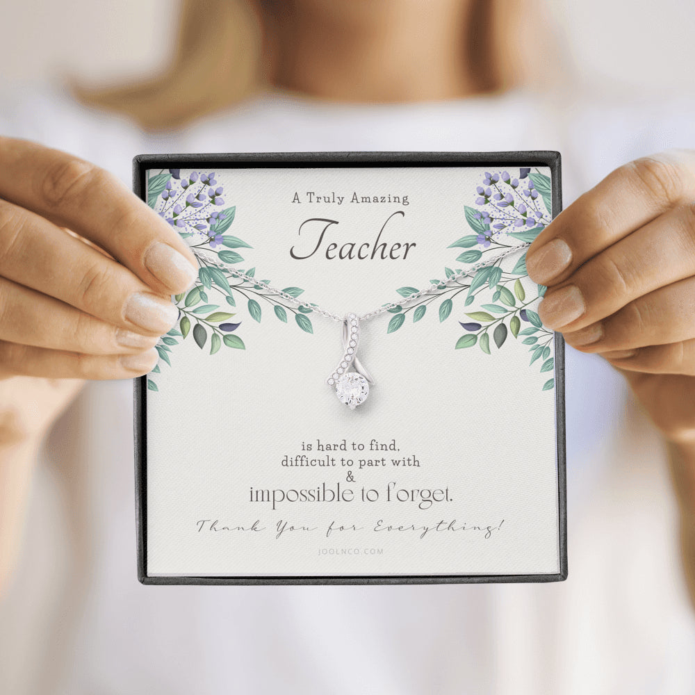 Teacher Gift, Gift for Teacher Necklace, A Truly Amazing Teacher Appreciation Gift, Gorgeous Heart Necklace for Teacher