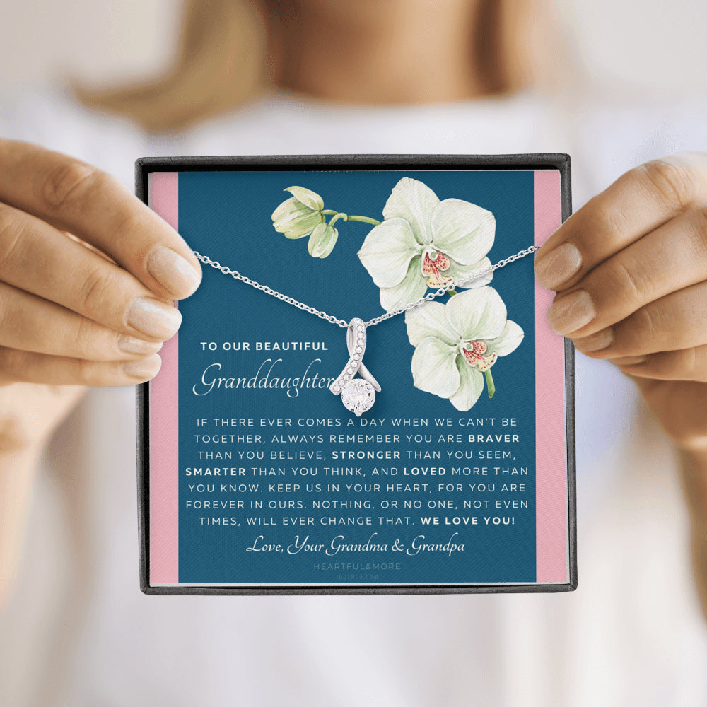 ALLURING BEAUTY Necklace, Gift for Granddaughter from Grandma & Grandpa, To Our Granddaughter, Live Your Dreams, Birthday, Graduation, Christmas