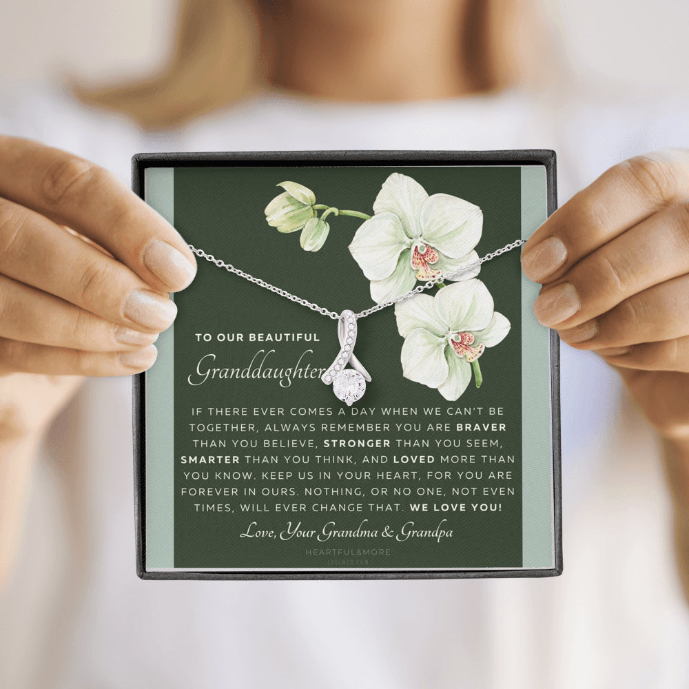 ALLURING BEAUTY Necklace, Gift for Granddaughter from Grandma & Grandpa, To Our Granddaughter, Live Your Dreams, Birthday, Graduation, Christmas